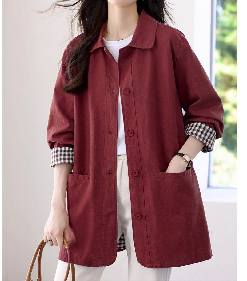 Windbreaker Women's Mid-Length Fashionable Autumn Outerwear