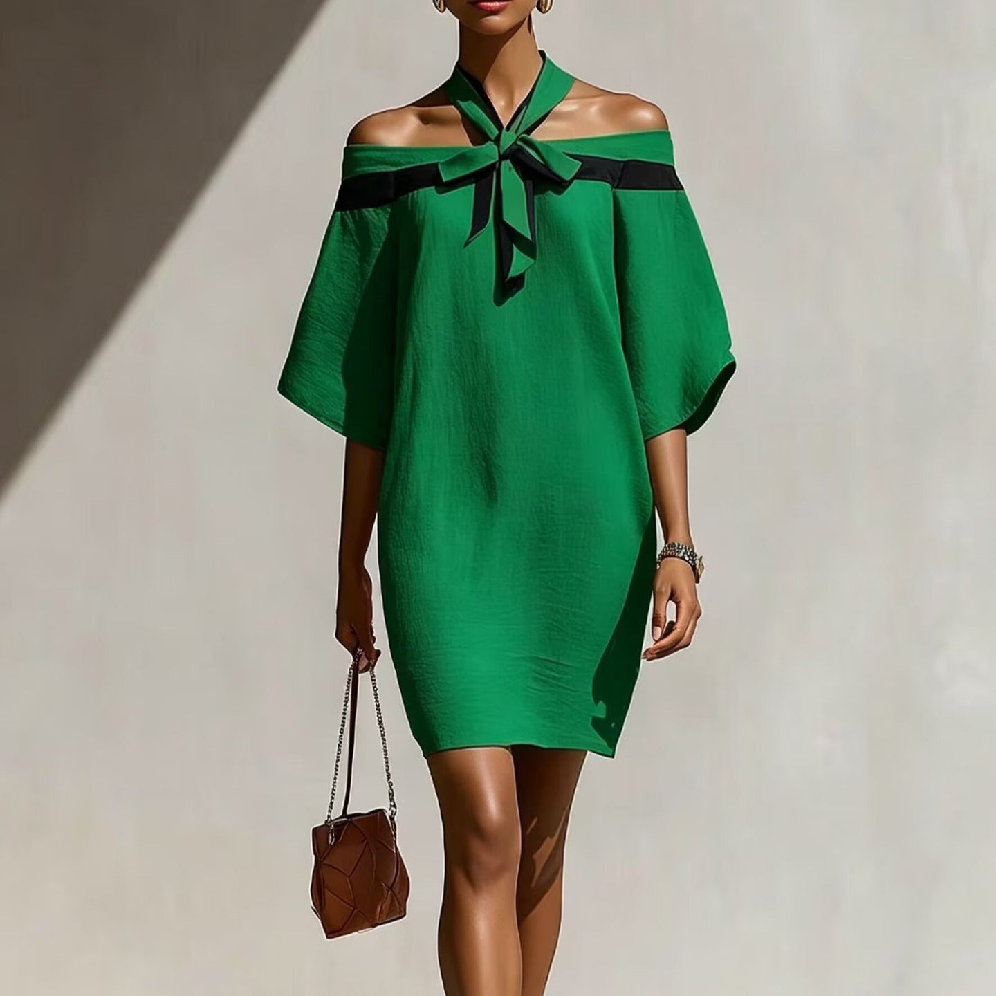 Women’s One-Shoulder Bow Dress