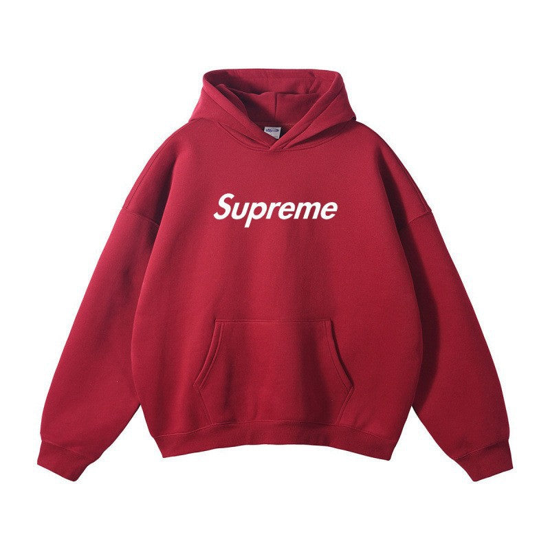 Printed Unisex Hoodie, Loose Drop Shoulder Sweatshirt
