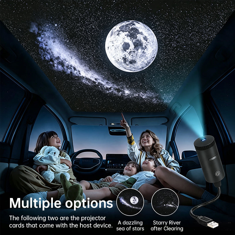 USB Star Projector – Plug & Play Night Light with Interchangeable Patterns for Bedroom & Living Room