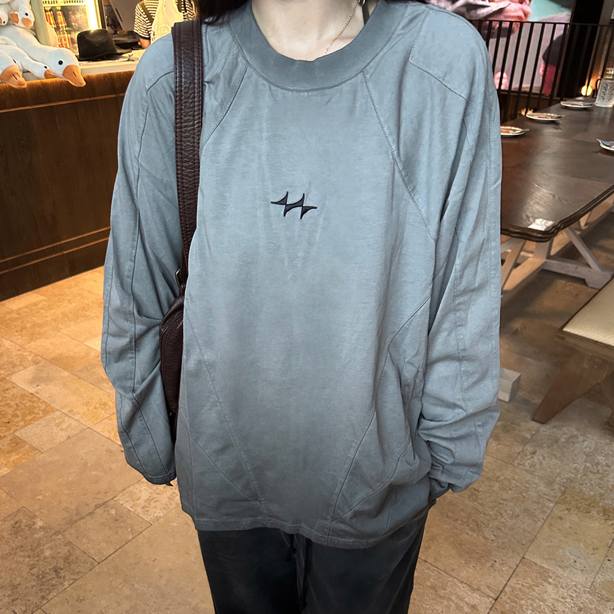 Splicing fringed hoodie for men
