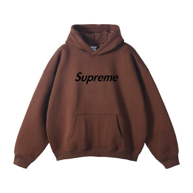 Printed Unisex Hoodie, Loose Drop Shoulder Sweatshirt