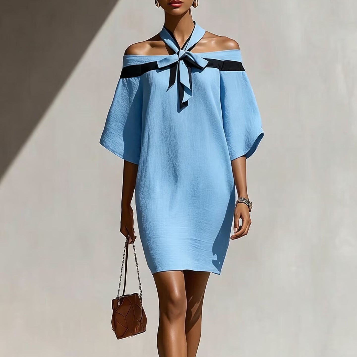Women’s One-Shoulder Bow Dress