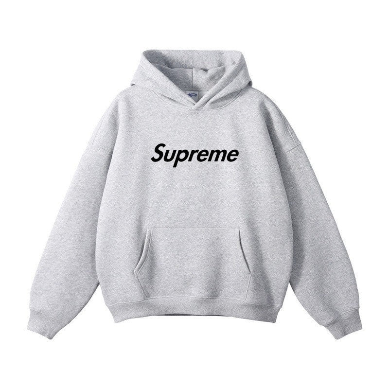 Printed Unisex Hoodie, Loose Drop Shoulder Sweatshirt