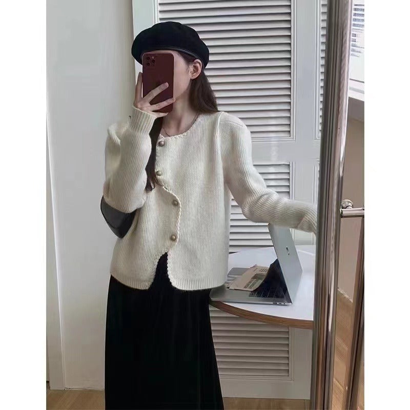 Fashionable Knitted Cardigan Sweater for Women, Unique and Elegant Design, Slim Fit Outerwear Top