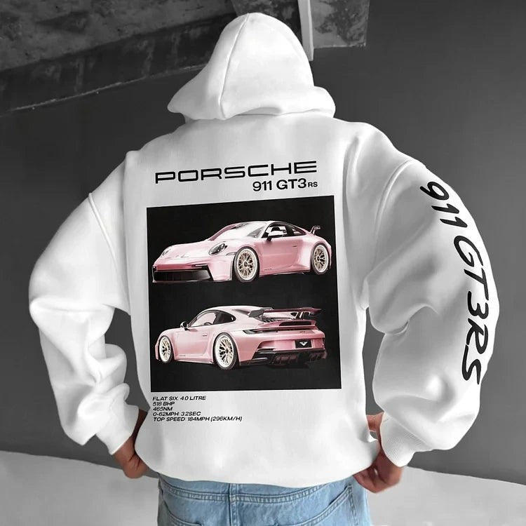 Men’s Casual Car & Heart Print Hoodie