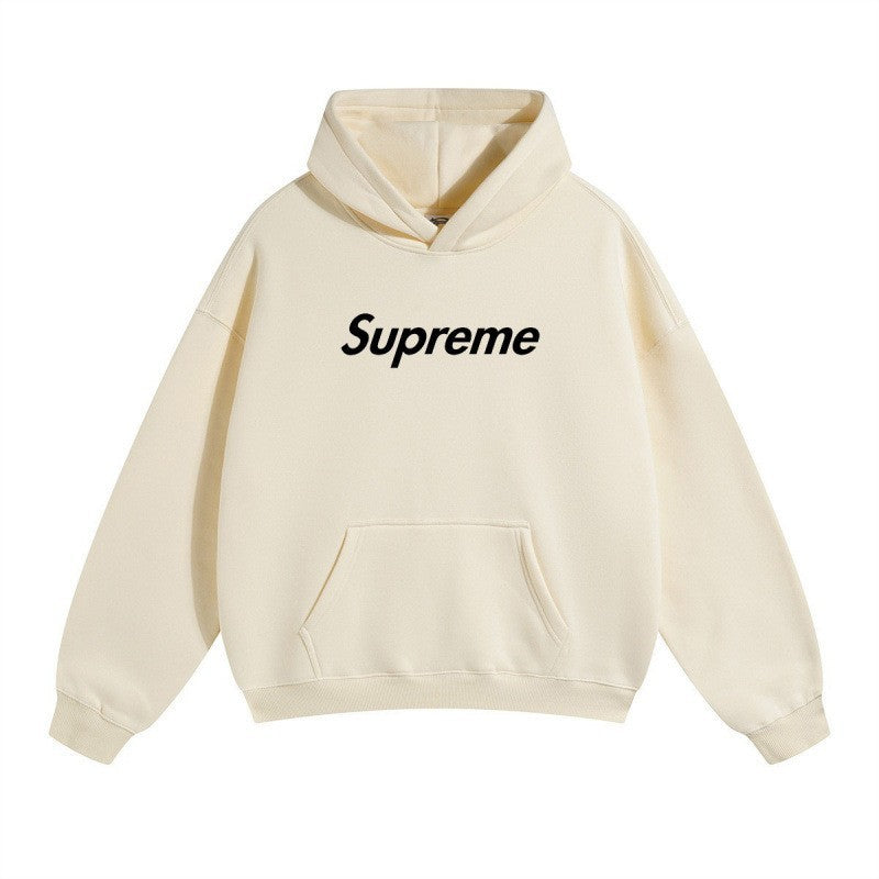 Printed Unisex Hoodie, Loose Drop Shoulder Sweatshirt