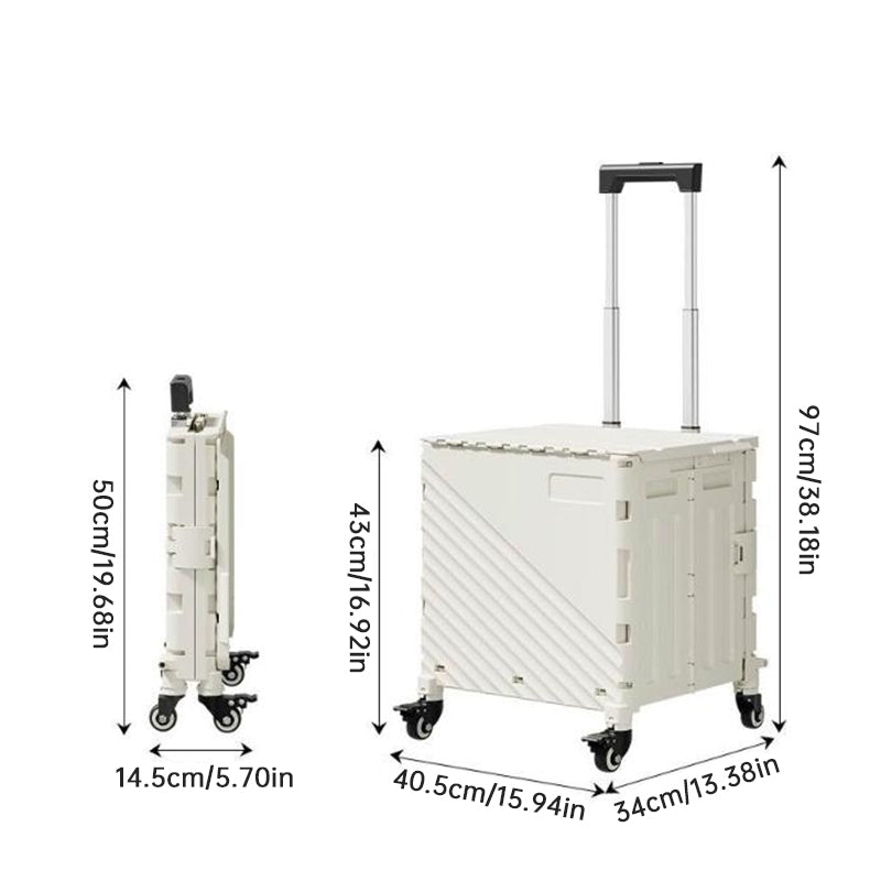 Folding Utility Cart with Lid – Rolling Storage Wagon for Shopping, Travel & Outdoor Use