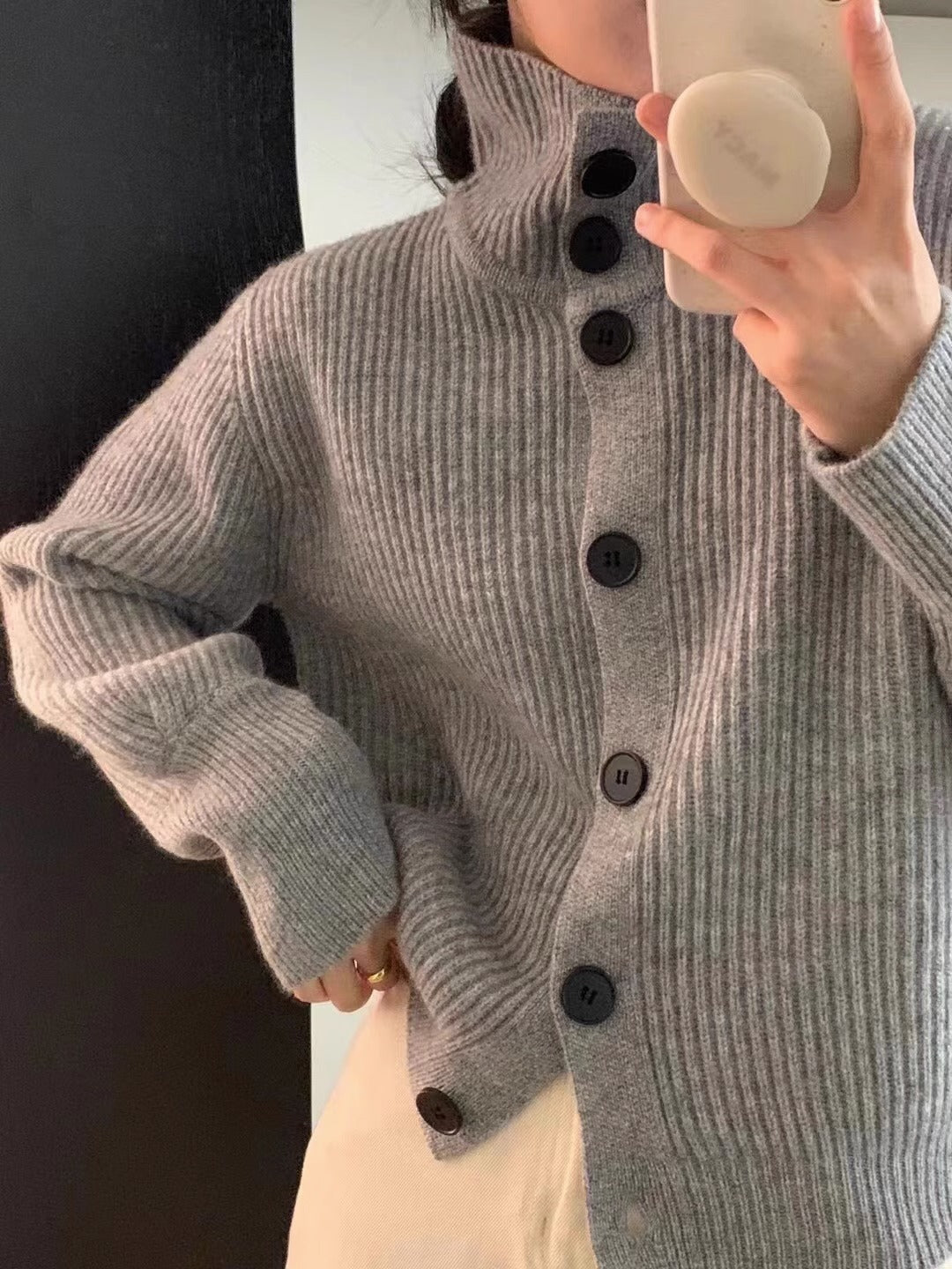 Chic Oversized Knit Cardigan for Women, Thickened  Casual Vintage Loose Fit Sweater Coat, Perfect for Spring and Autumn