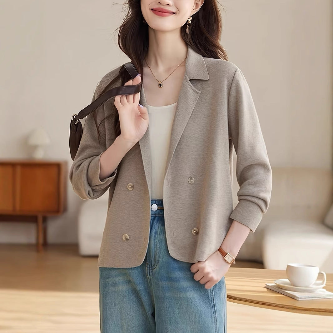 Spring Women's Casual Knit Blazer Jacket, Knit Cardigan with Elegant Style, Knit Outerwear