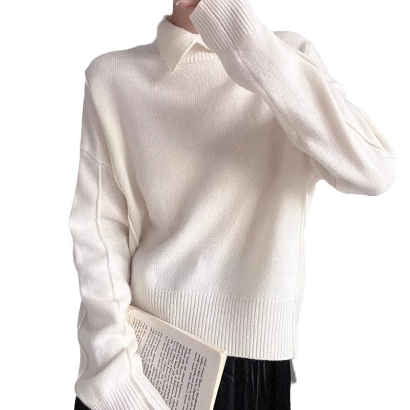 Soft Knit Sweater Autumn Winter New Slim Fit Crew Neck Basic Inner Layer Elegant Top Women's Turtleneck Sweater
