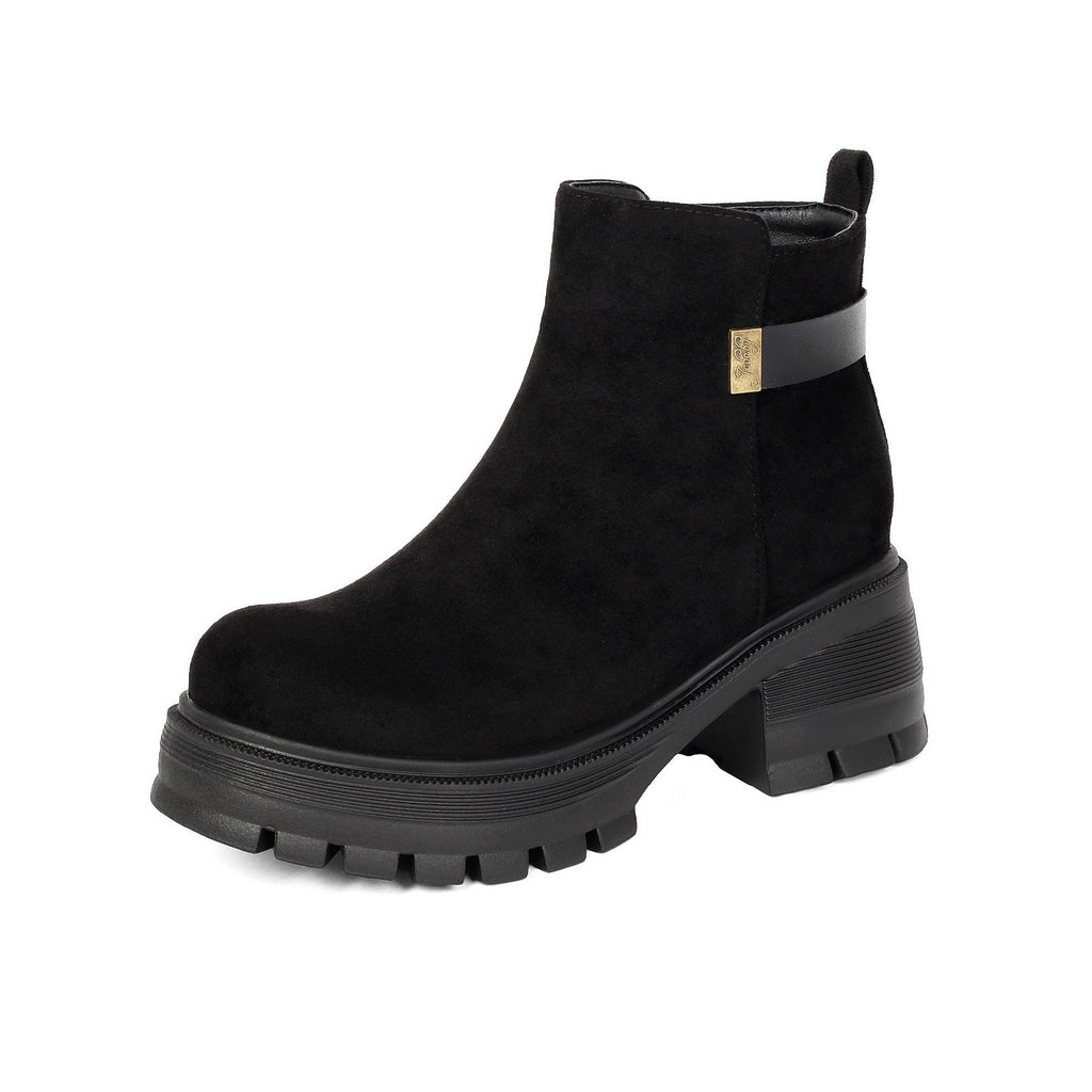 Black Chunky Platform Ankle Boots
