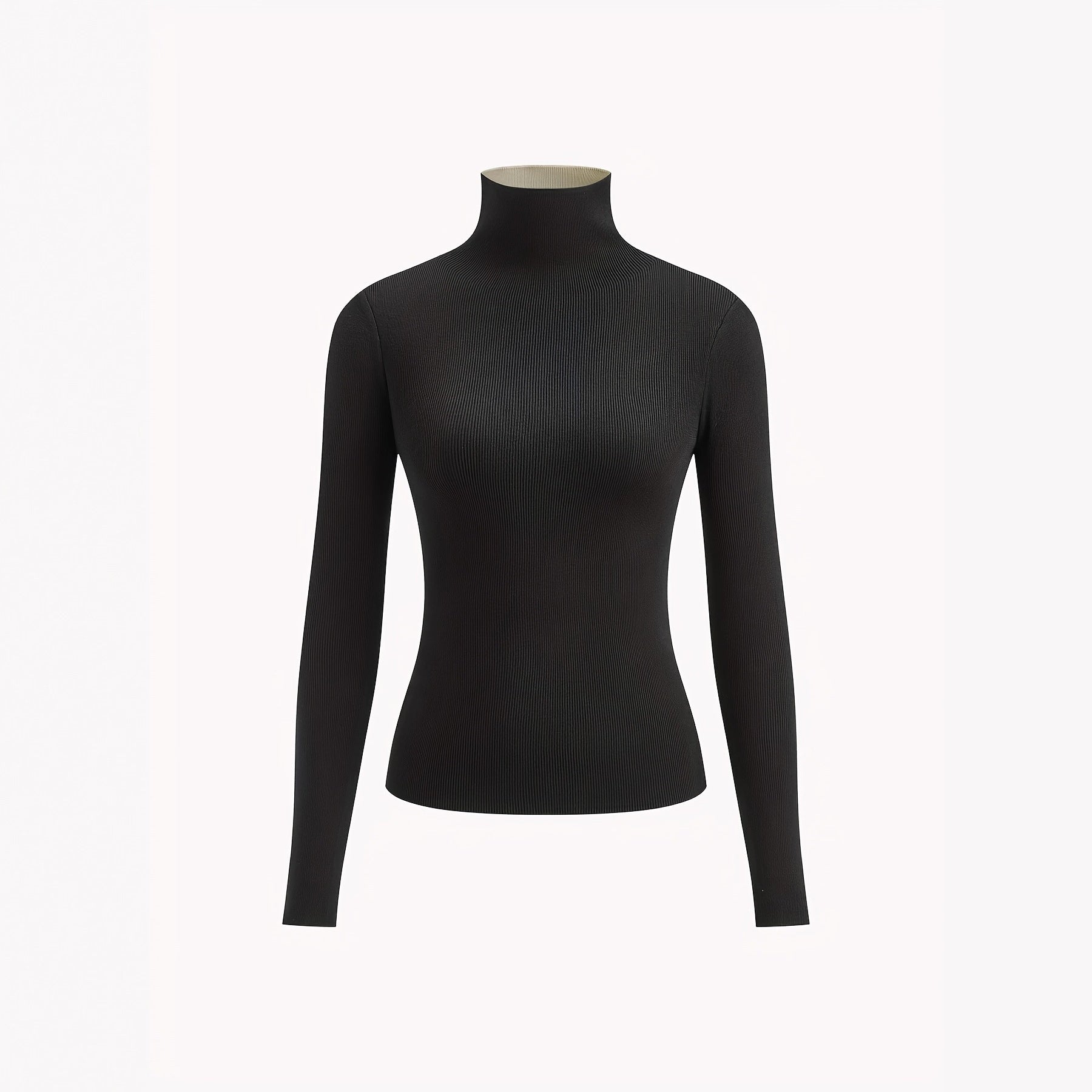 New knitted long-sleeve slim-fit reversible crew neck sweater, front and back wearable, versatile design