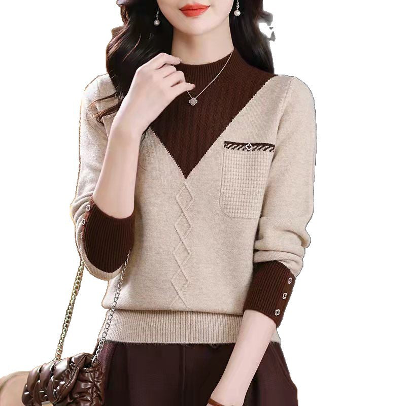 Knitted Sweater Women's High-Quality Crewneck Innerwear Fashion Casual Youthful Outerwear Top Underwear