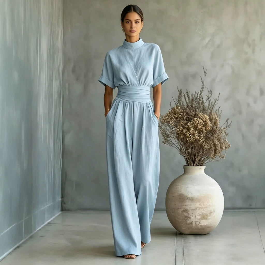 High-Neck Wide-Leg Jumpsuit