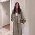 Relaxed Jacket & Wide-Leg Pants Set