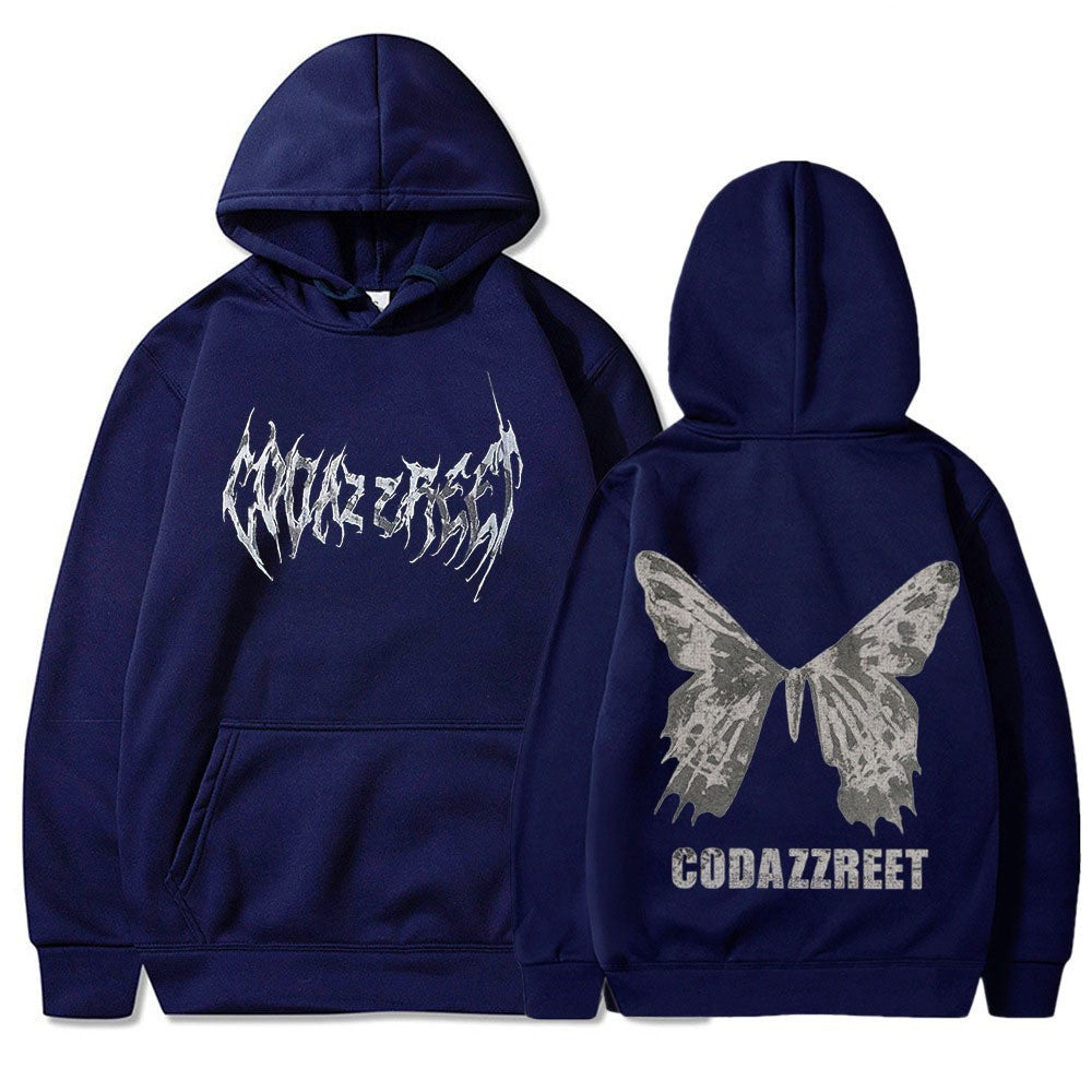 Hooded Sweatshirt for Men and Women, Couple Style, Hip-hop Butterfly Design