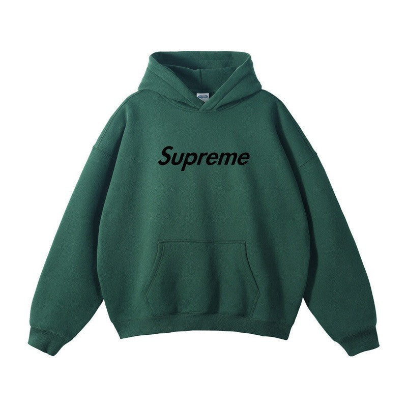 Printed Unisex Hoodie, Loose Drop Shoulder Sweatshirt