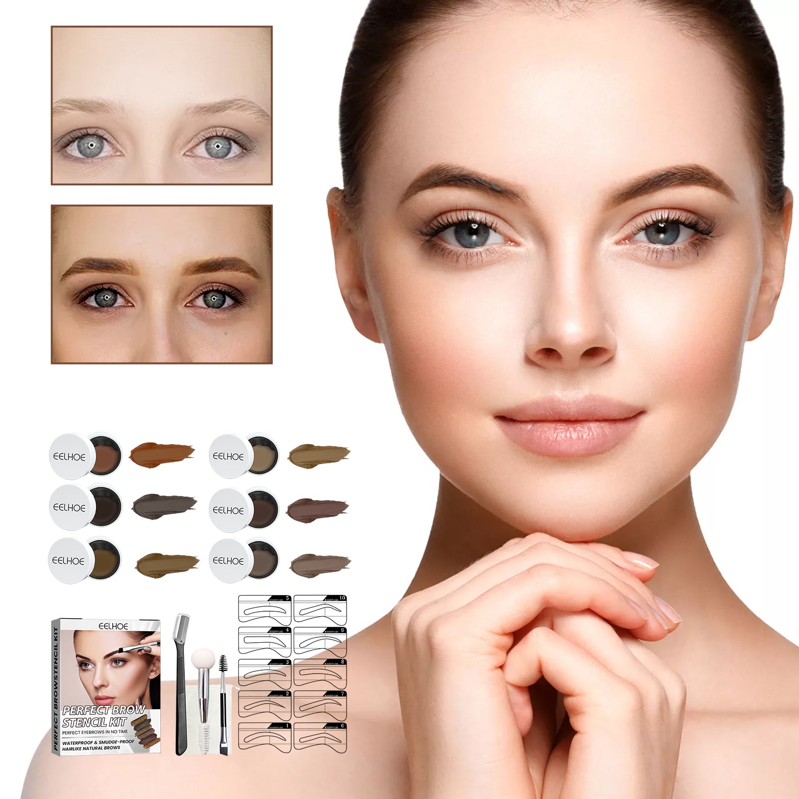 EELHOE Perfect Brow Stencil Kit