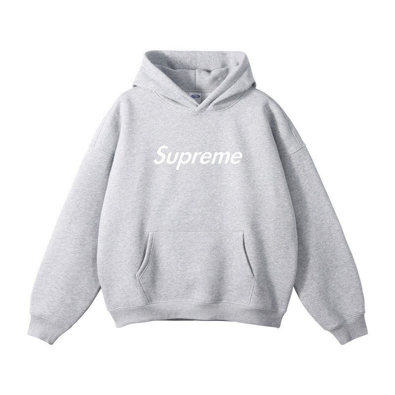 Printed Unisex Hoodie, Loose Drop Shoulder Sweatshirt