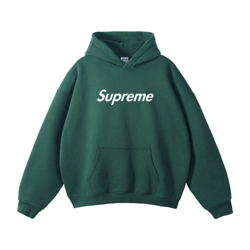 Printed Unisex Hoodie, Loose Drop Shoulder Sweatshirt