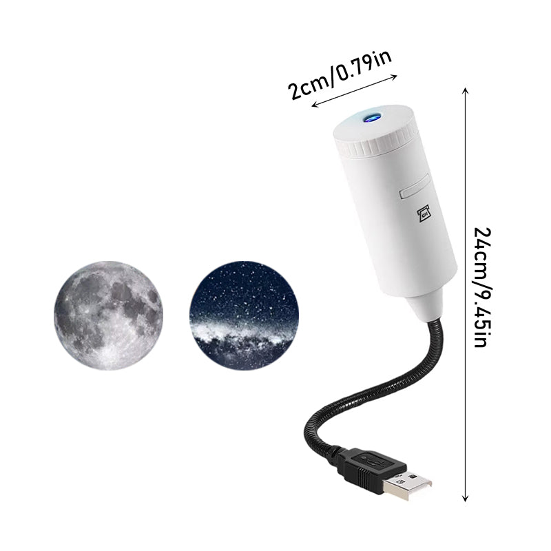 USB Star Projector – Plug & Play Night Light with Interchangeable Patterns for Bedroom & Living Room