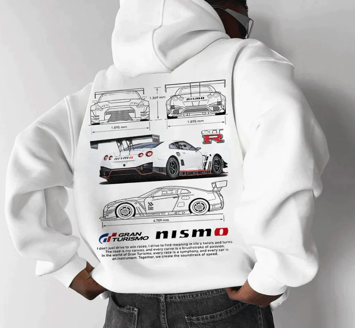 Men’s Casual Car & Heart Print Hoodie