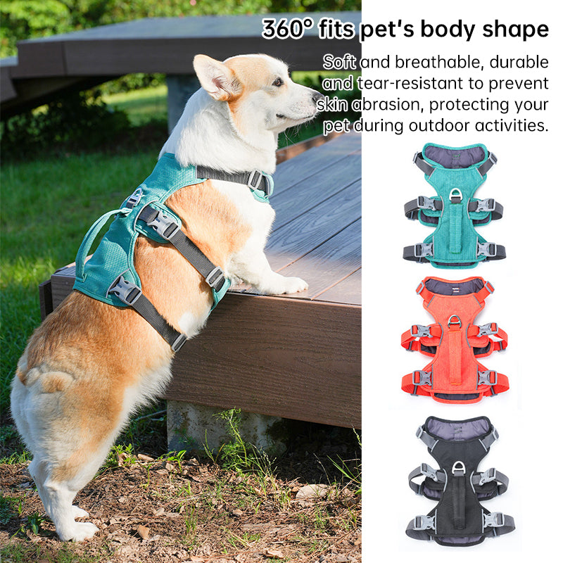 Reflective No-Escape Dog Harness with Control Handle – Padded Nylon Vest for Training & Walking