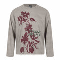 Round Neck Plant Silhouette Printed Lightweight Long Sleeve T-Shirt for Men
