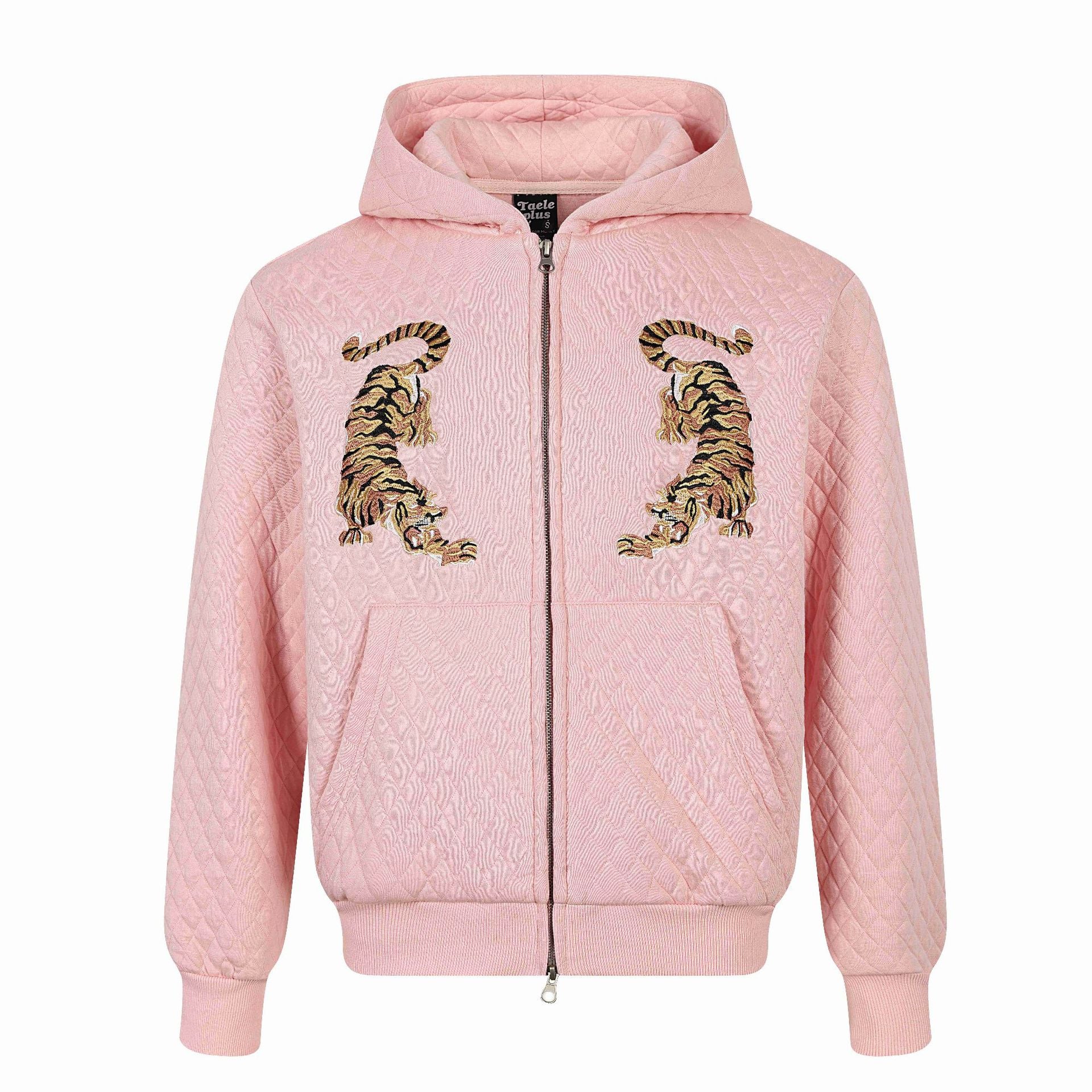 Long Sleeve Embroidered Hooded Zipper Hoodie for Men