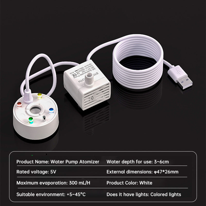 USB Ultrasonic Mist Maker Fogger Pump – 5V Pond, Fountain & Fish Tank Humidifier