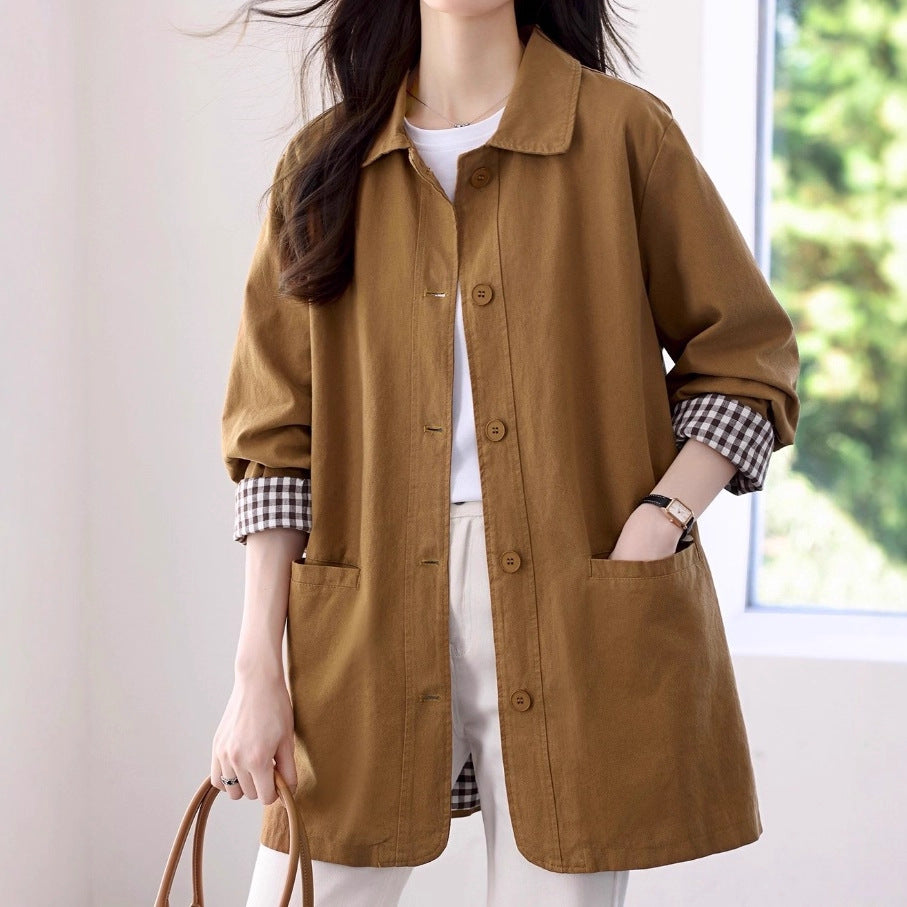 Windbreaker Women's Mid-Length Fashionable Autumn Outerwear
