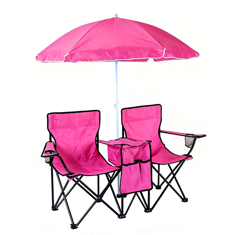 Double Camping Loveseat with Canopy – 600 lb Capacity Foldable Outdoor Chair with Cup Holders & Side Table