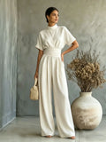 High-Neck Wide-Leg Jumpsuit