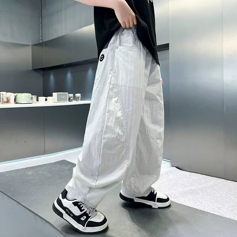 Boys Casual Wide-Leg Anti-Mosquito Pants – Lightweight Summer Trousers for Kids