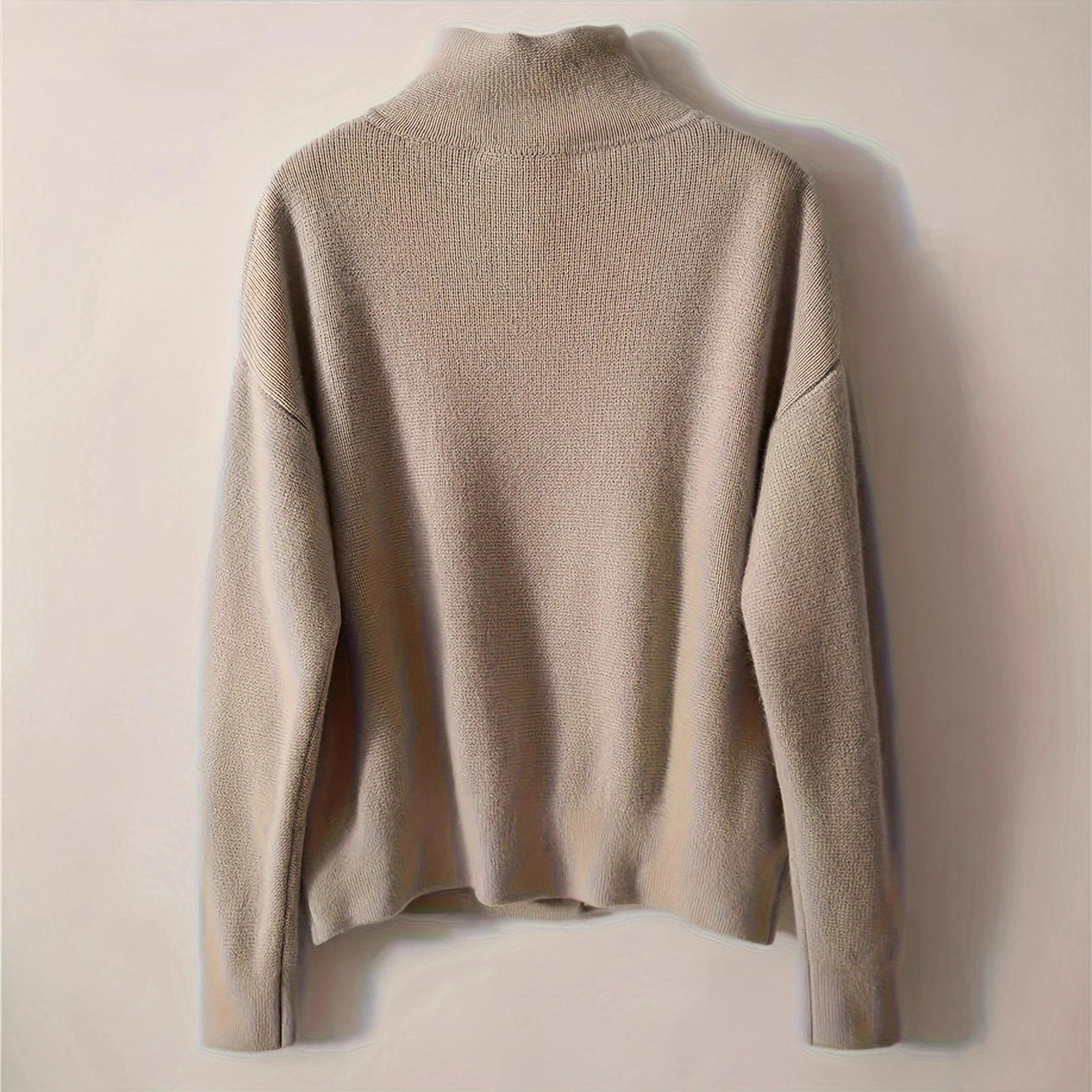 Autumn/Winter Women's Versatile Solid Color Casual Single-Button Stand Collar Long Sleeve Knit Cardigan, Elegant and Simple