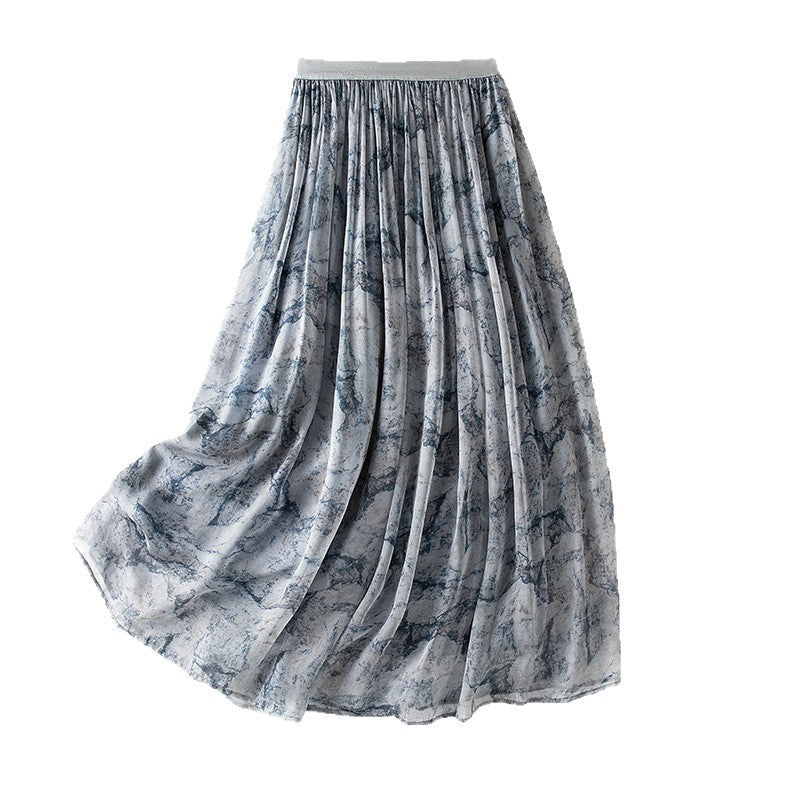 High Waisted A-Line Long Skirt – Elegant Hanging Maxi Skirt for Women