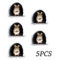 Cartoon Mouse Hole Sticker 5pcs Home Kitchen Glass Creative Decorative Sticker