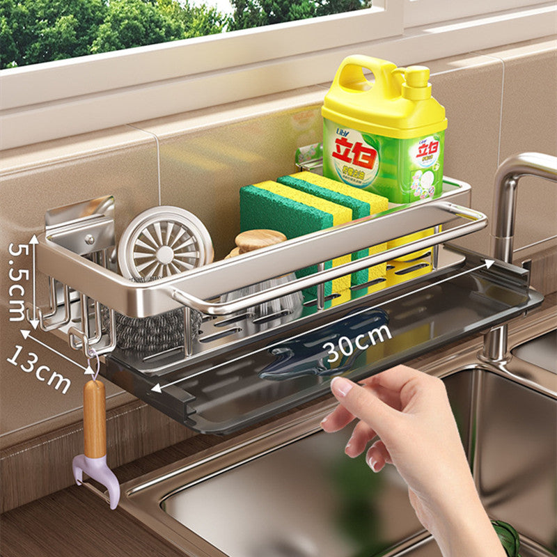 Wipe Rack Kitchen Storage Rack Without Punching Shelves Wall Mounted Spice Rack Home Drainert