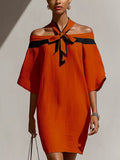 Women’s One-Shoulder Bow Dress