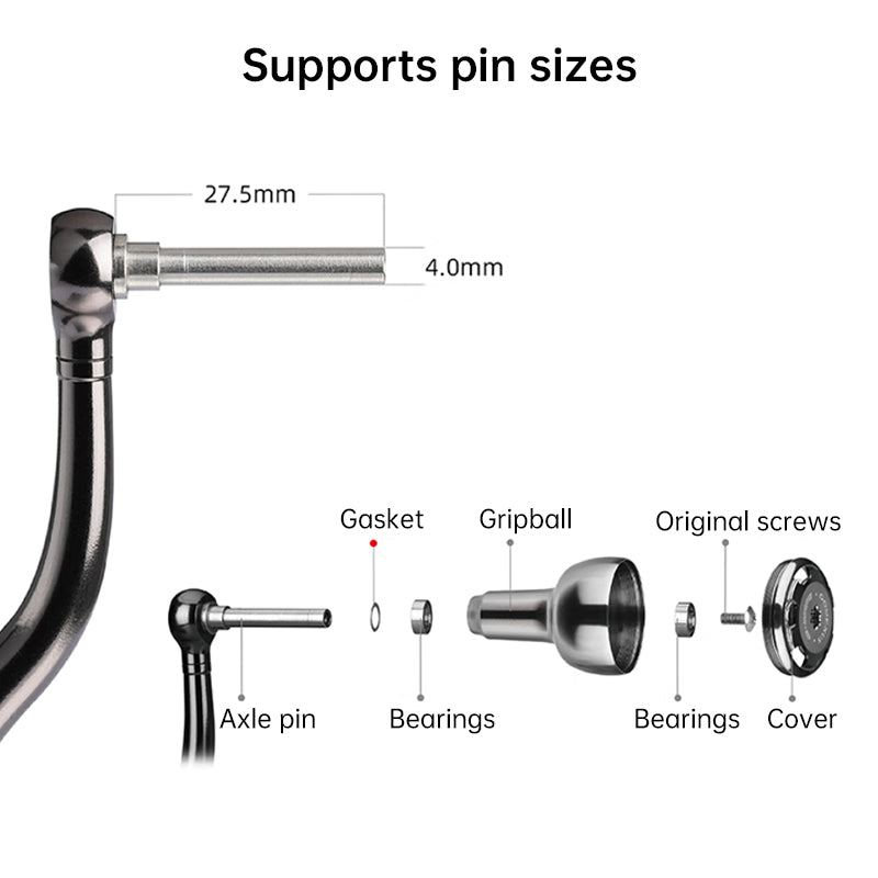 CNC Aluminum Fishing Reel Knob with Bearing, Replacement Handle Knob for Spinning & Baitcasting Reels