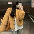 Soft Knit Cardigan Sweater for Women Yellow Short Length Autumn Outwear