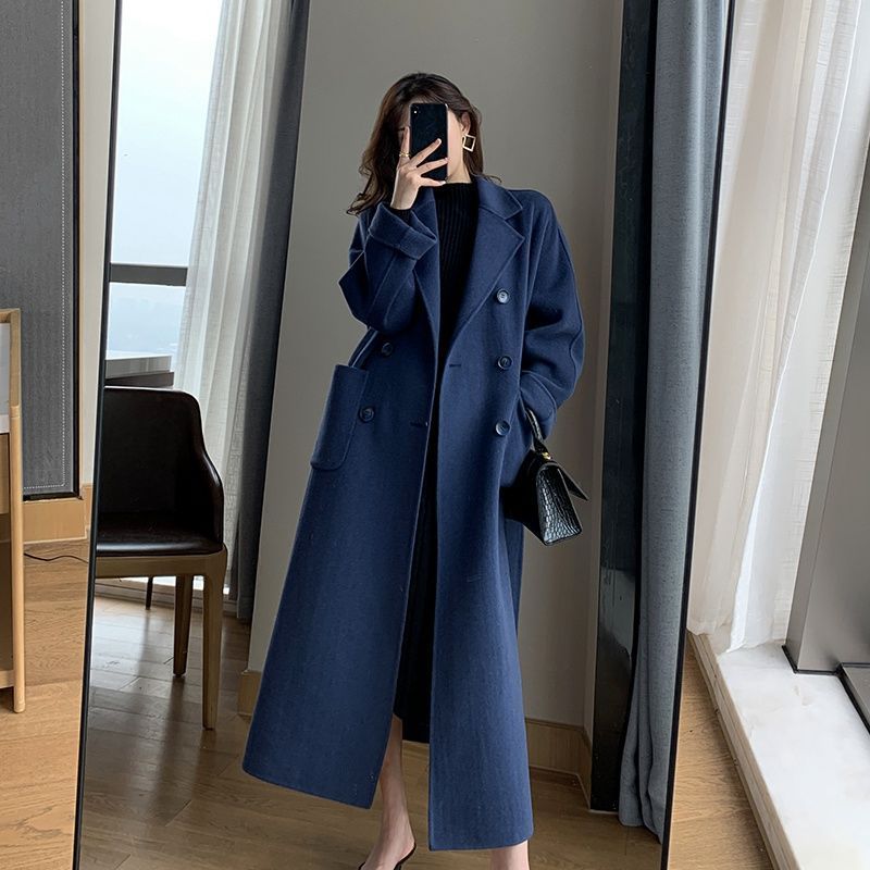 Wool Coat Women Medium Length Plus Size Slimming Loose High-End Stylish Knee-Length Oversized Women's Wool Coat