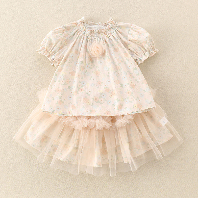 Style Floral Outfit for Girls Two-Piece Set Elegant Baby Girl