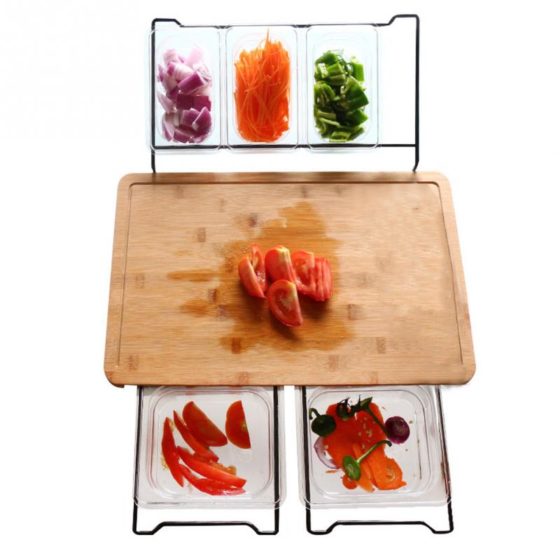 Multifunctional Bamboo Cutting Board with Storage Box