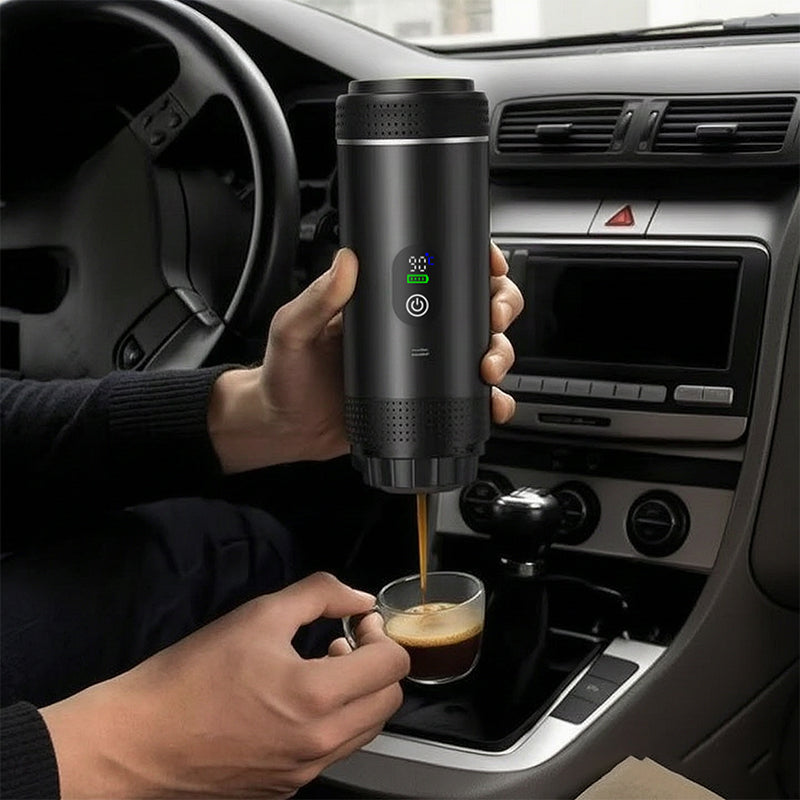 Portable Espresso Machine with Digital Display – 3-in-1 Capsule & Ground Coffee Maker for Travel & Camping