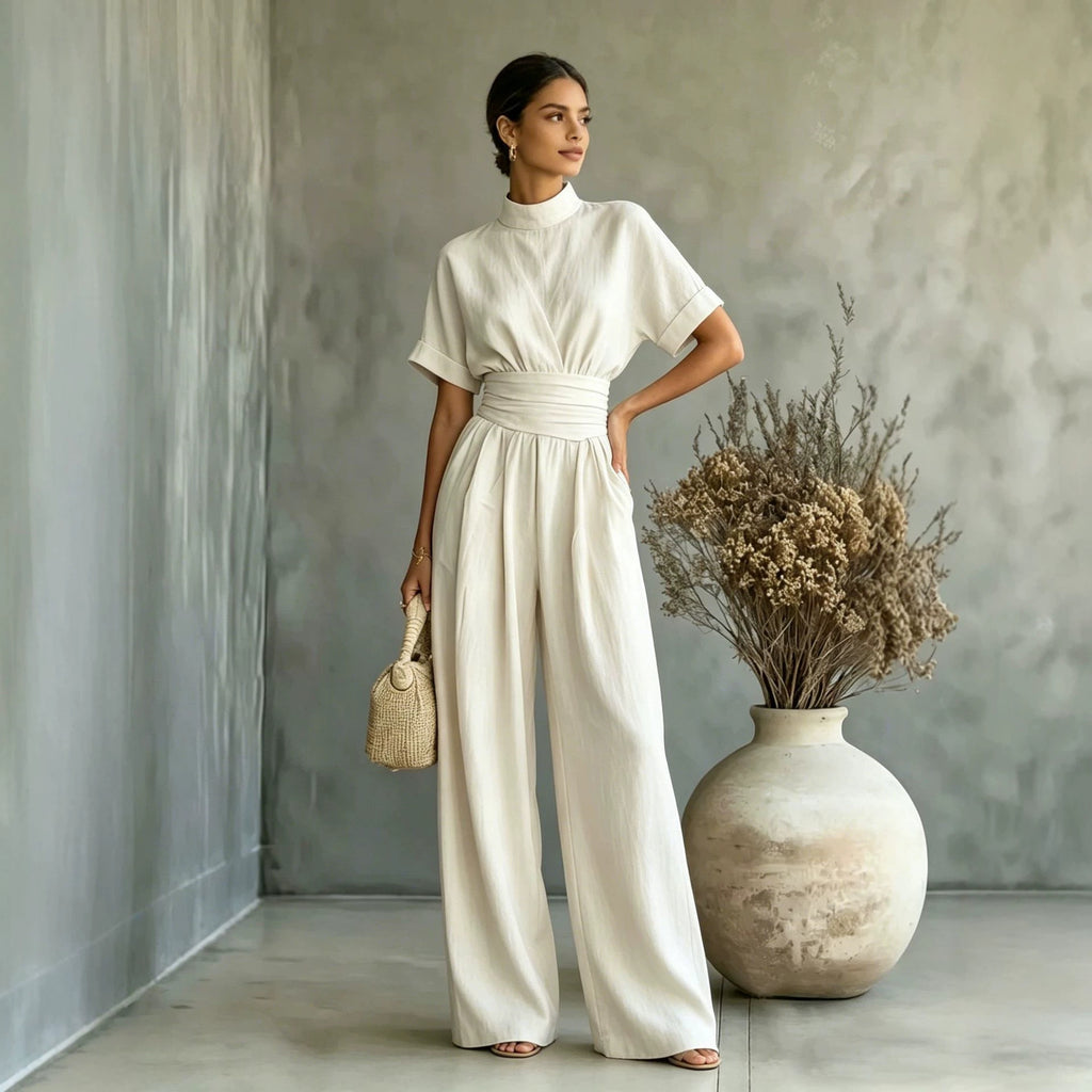 High-Neck Wide-Leg Jumpsuit