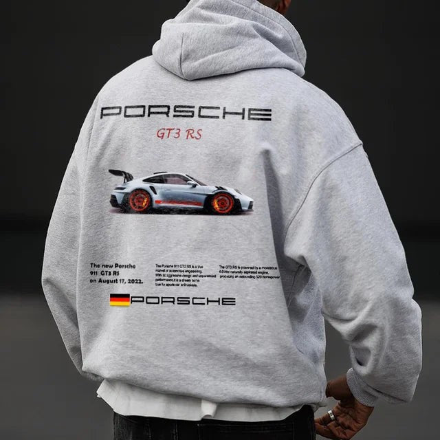 Men’s Casual Car & Heart Print Hoodie