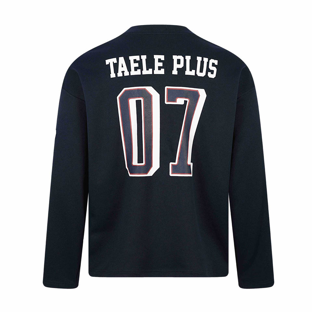 Casual Sporty Patchwork V-Neck Letter Print Loose Long Sleeve T-Shirt