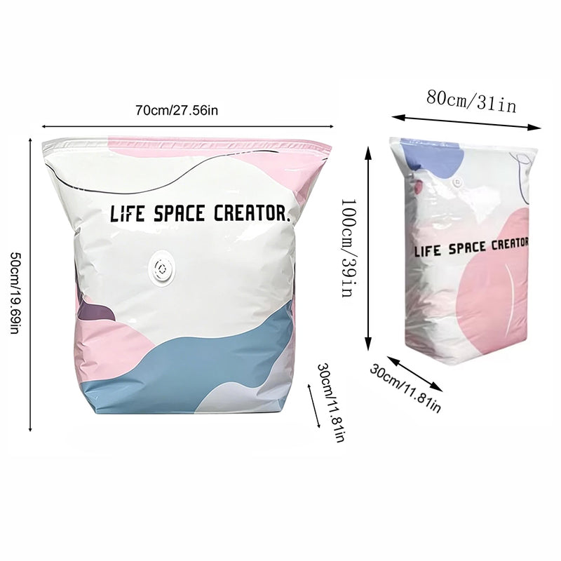 Pump-Free 3D Vacuum Storage Bags – 3-Second Compression, Reusable Space Saver